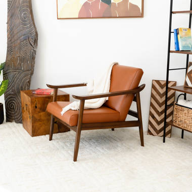 West elm leather online slipper chair